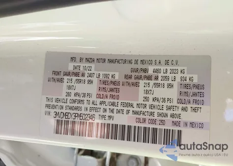 2023 Mazda Cx-30 2.5 Turbo Premium from USA, damaged, VIN 3MVDMBDY3PM502346